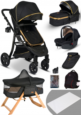 Yeni Doğan Set 9 İn 1 Baby Home 985 Travel Sistem Bebek Arabası Ve 508 Ahşap Anne Yanı Sepet Beşik