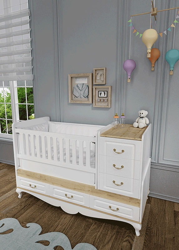 Kanz Enta 1.Sınıf Mdf Bebek Oda Takımı Beşik Ayhan Çocuk Anne ve