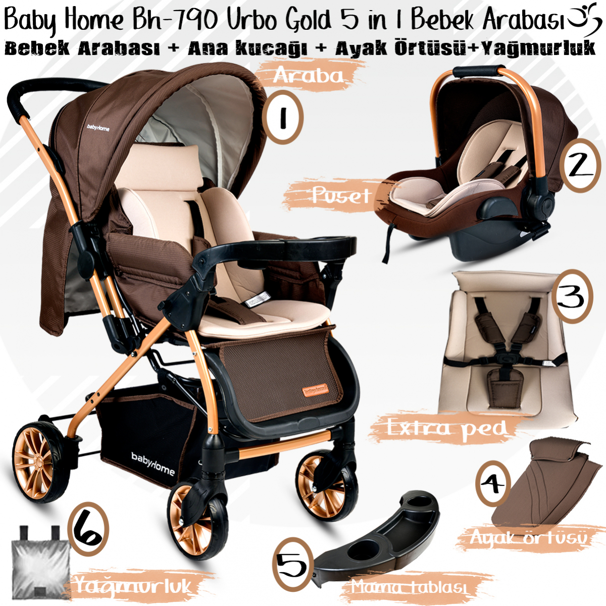 Bolu Icindeki Baby Home Bh 955 Gold Vip Travel Sistem Bebek