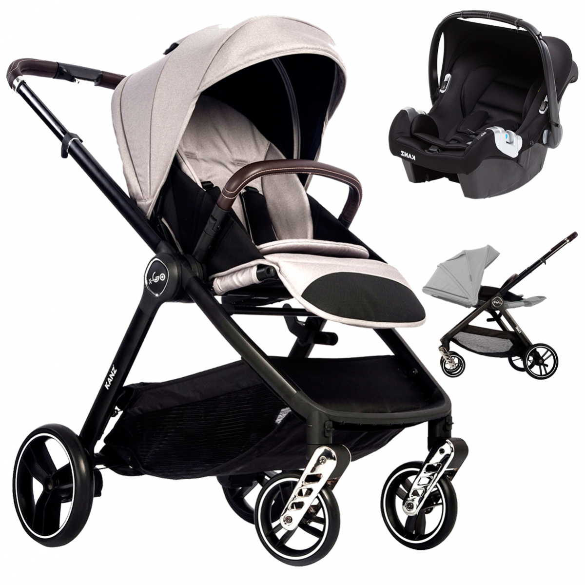 Kanz Xgo Silver Çift Yönlü Travel Sistem Bebek Arabası