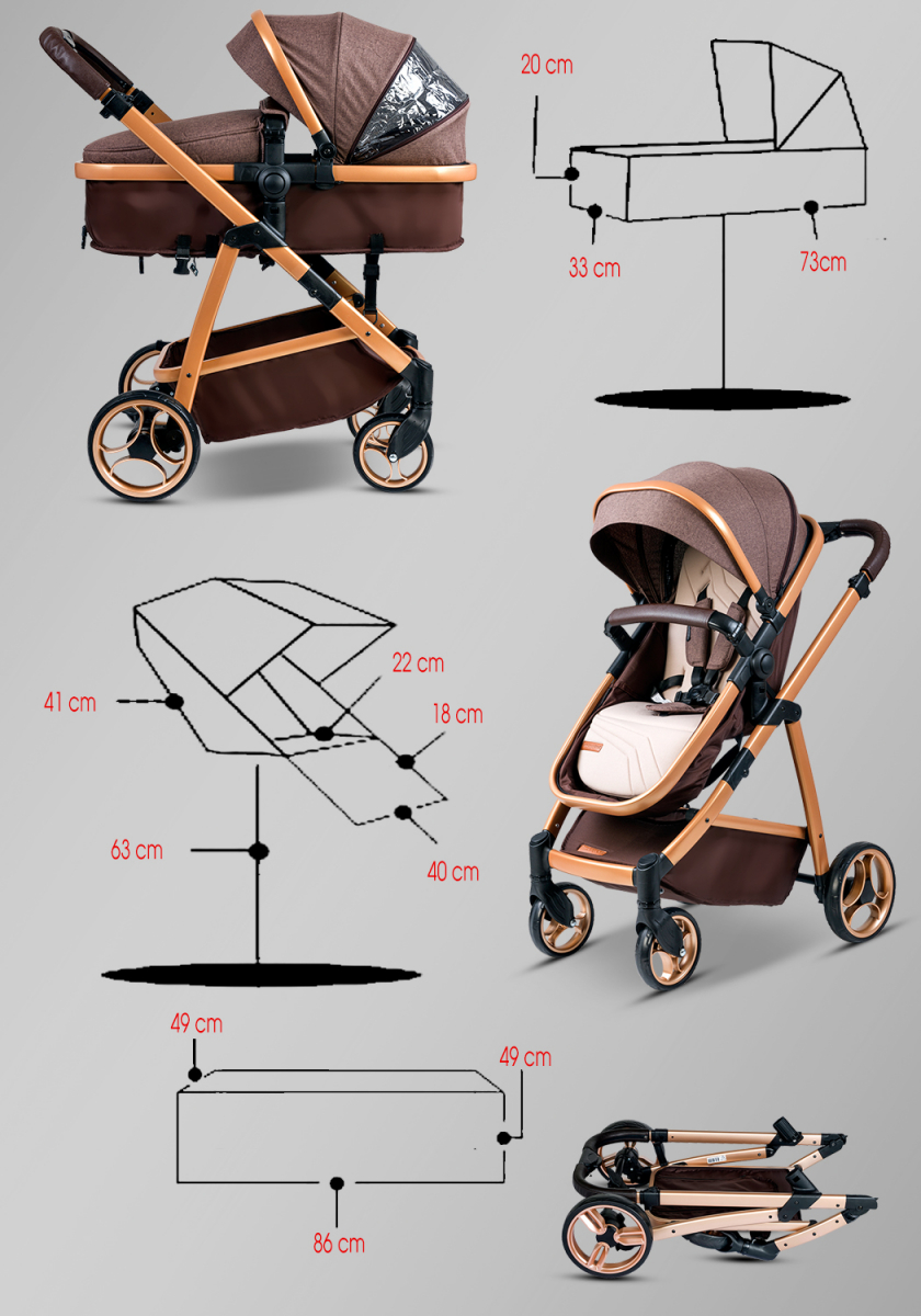 Baby Home Bh955 Gold Vip Travel Sistem Bebek Arabası Baby Home Bh955 Gold Vip Travel Sistem Bebek Arabası