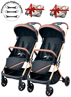Joell Cabin Kabin Boy Ayrılıp Birleşebilen İkiz Bebek Arabası