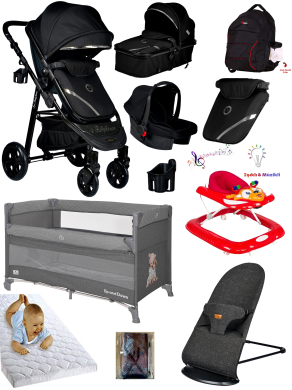 Yeni Doğan Full Set  940 Travel Sistem Bebek Arabası Lorelli Anne Yanı Park Yatak Beşik 370 Ana Kucağı Geyik Yürüteç