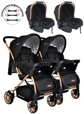 Baby Home 790 Ayrılıp Birleşebilen Travel Sistem İkiz Bebek Arabası