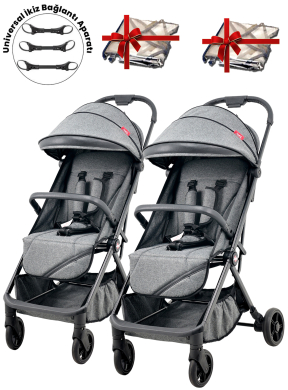 Joell Cabin Kabin Boy Ayrılıp Birleşebilen İkiz Bebek Arabası