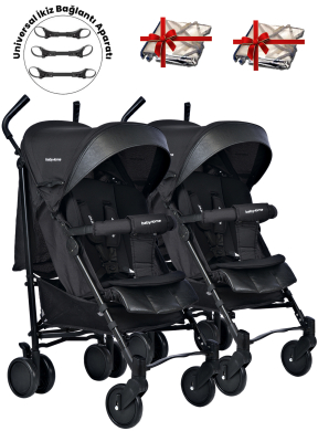 Baby Home 107 Ayrılıp Birleşebilen Baston İkiz Bebek Arabası