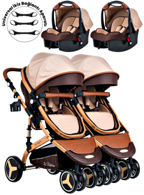 Baby Home 945 Ayrılıp Birleşebilen Travel Sistem İkiz Bebek Arabası