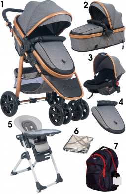Yeni Doğan Set 7 İn 1 Baby Home 935 Travel Sistem Bebek Arabası Ve Formula Bebek Mama Sandalyesi