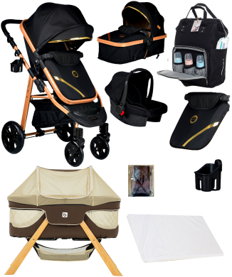 Yeni Doğan 9 İn 1 Full Takım Bay Home 940 Travel Sistem Bebek Arabası Angel Sepet  Anne Yanı Beşik