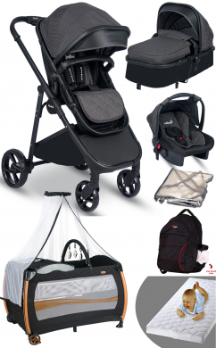 Rose Mose  Yeni Doğan Set 8 İn 1 605 Canopy Travel Sistem Bebek Arabası Ve 610 Bebek Oyun Parkı Yatak Beşik