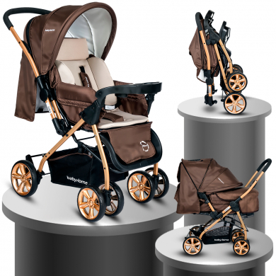 Baby Home Bh-760 Gold Bilyeli Teker Mama Tablalı Çift Yönlü Bebek Arabası