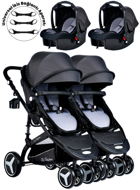 Baby Home 945 Ayrılıp Birleşebilen Travel Sistem İkiz Bebek Arabası