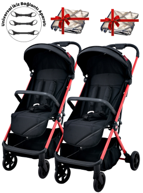 Joell Cabin Kabin Boy Ayrılıp Birleşebilen İkiz Bebek Arabası