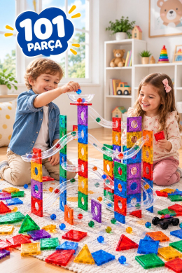 Baby Home 101 Parça Manyetik Yapı Blokları Çocuklar İçin 3 Boyutlu Karo Oyun Seti Oyuncak Yap Boz