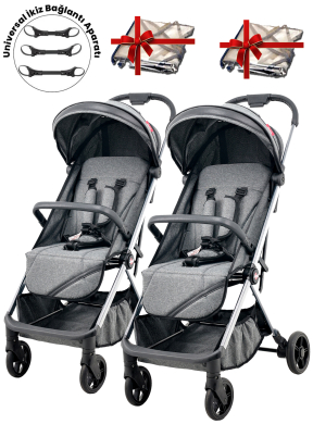 Joell Cabin Kabin Boy Ayrılıp Birleşebilen İkiz Bebek Arabası