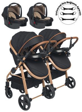 Baby Home 950 Ayrılıp Birleşebilen Travel Sistem İkiz Bebek Arabası