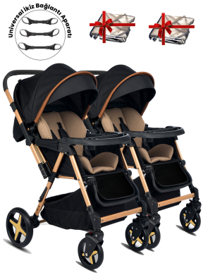 Baby Home 810 Ayrılıp Birleşebilen Çift Yönlü İkiz Bebek Arabası