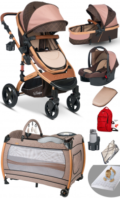 9 İn 1 Set Baby Home 946 Single-to Travel Sistem Bebek Arabası Ve Nanny Oyun Parkı Yatak Beşik