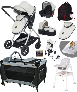 Baby Home Ekonomi Paket 10 In 1 1010 Travel Sistem Bebek Arabası 560 Oyun Parkı Yatak Beşik Ve Mama Sandalyesi