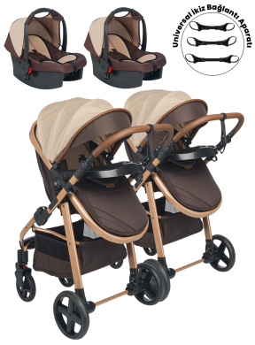 Baby Home 950 Ayrılıp Birleşebilen Travel Sistem İkiz Bebek Arabası