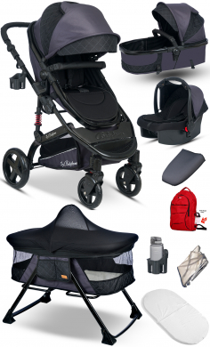 9 İn 1 Set Baby Home 946 Single-to Travel Sistem Bebek Arabası Ve 510 Lulla-go Anne Yanı Bebek Sepeti Beşik