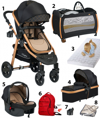 8 İn 1 Set Baby Home Corso Travel Sistem Bebek Arabası Ve Nanny Oyun Parkı Park Yatak Beşik