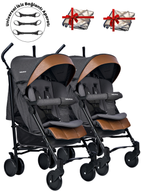 Baby Home 107 Ayrılıp Birleşebilen Baston İkiz Bebek Arabası