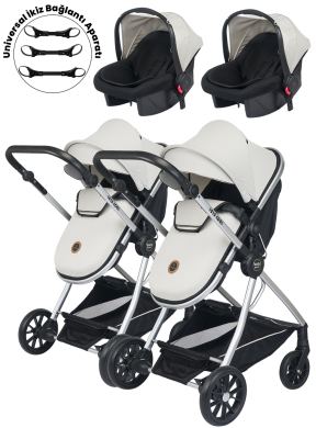 Baby Home 1010 Ayrılıp Birleşebilen Travel Sistem İkiz Bebek Arabası