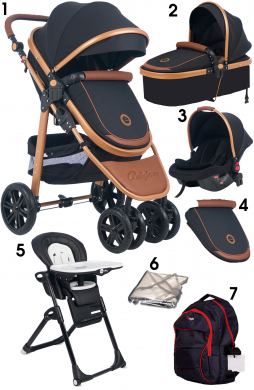 Yeni Doğan Set 7 İn 1 Baby Home 935 Travel Sistem Bebek Arabası Ve Formula Bebek Mama Sandalyesi