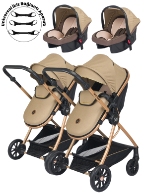 Baby Home 1010 Ayrılıp Birleşebilen Travel Sistem İkiz Bebek Arabası