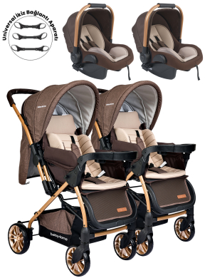 Baby Home 790 Ayrılıp Birleşebilen Travel Sistem İkiz Bebek Arabası