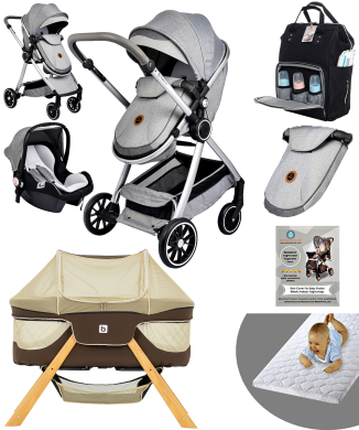 Bay Home Yeni Doğan 9 İn 1 Full Takım 990 Travel Sistem Bebek Arabası Angel Sepet Anne Yanı Beşik