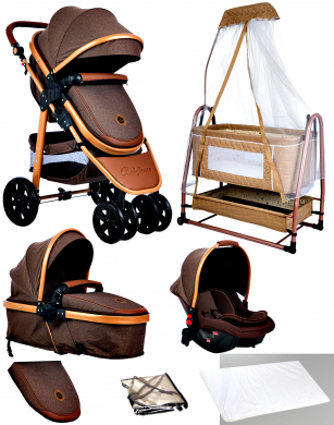 Baby Home 935 Travel Sistem Bebek Arabası 505 Maya Anne Yanı Sepet Beşik Yenidoğan 7'in1 Set
