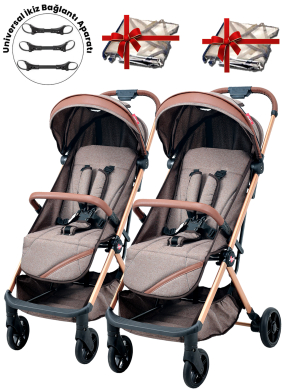 Joell Cabin Kabin Boy Ayrılıp Birleşebilen İkiz Bebek Arabası