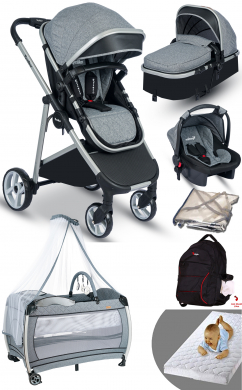 Rose Mose  Yeni Doğan Set 8 İn 1 605 Canopy Travel Sistem Bebek Arabası Ve 610 Bebek Oyun Parkı Yatak Beşik