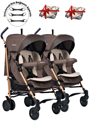 Baby Home 107 Ayrılıp Birleşebilen Baston İkiz Bebek Arabası