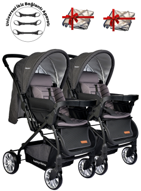 Baby Home 780 Ayrılıp Birleşebilen Çift Yönlü İkiz Bebek Arabası