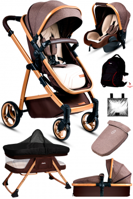 Baby Home 955 Travel Sistem Bebek Arabası Anne Yanı Sepet Beşik 7'in1 Set