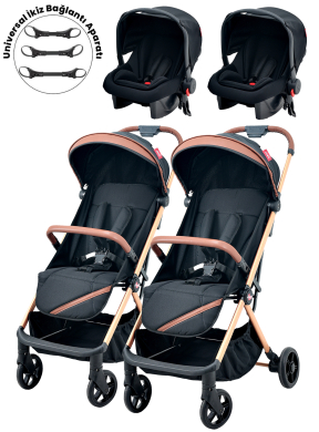 Joell Cabin Boy Kabin Ayrılıp Birleşebilen Travel Sistem İkiz Bebek Arabası