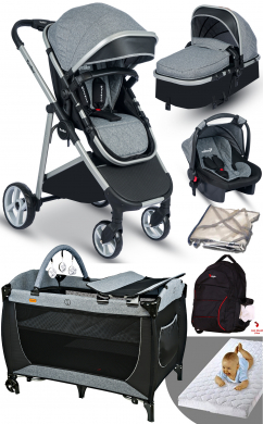 Yeni Doğan Set 8 İn 1 Rose Mose 605 Travel Sistem Bebek Arabası + Baby Home 560 Bebek Oyun Parkı Yatak Beşik