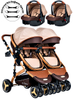 Baby Home 945 Ayrılıp Birleşebilen Travel Sistem İkiz Bebek Arabası