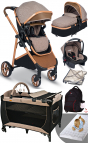 Yeni Doğan Set 8 İn 1 Rose Mose 605 Travel Sistem Bebek Arabası + Baby Home 560 Bebek Oyun Parkı Yatak Beşik