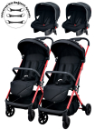 Joell Cabin Boy Kabin Ayrılıp Birleşebilen Travel Sistem İkiz Bebek Arabası
