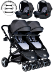 Baby Home 945 Ayrılıp Birleşebilen Travel Sistem İkiz Bebek Arabası