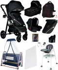 10 İn 1 Ekonomi Paket 940 Travel Sistem Bebek Arabası Bebek Sepeti Anne Yanı Beşik Mama Sandalyesi