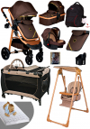 Dört Dörtlük Yeni Ekonomi Paket Baby Home  940 Travel Sistem Bebek Arabası 560 Oyun Parkı Beşik 870 Mama Sandalyesi Salıncak
