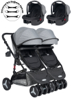 Baby Home 945 Ayrılıp Birleşebilen Travel Sistem İkiz Bebek Arabası